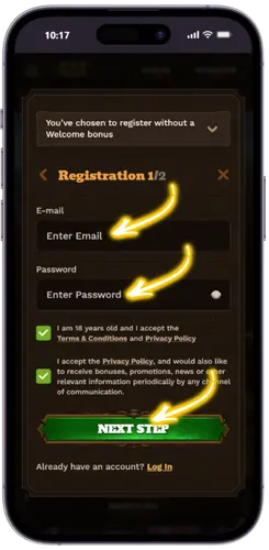 Create account Huff N Puff