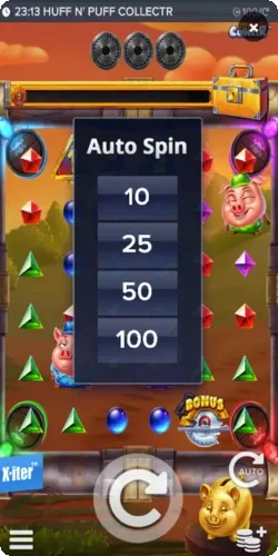 Huff N Puff CollectR Auto Spin options